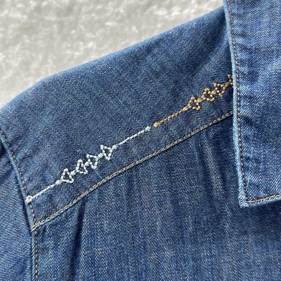 Pendleton Womens Blue Chambray Stitchline Shirt Dress Size Medium - Picture 6 of 10
